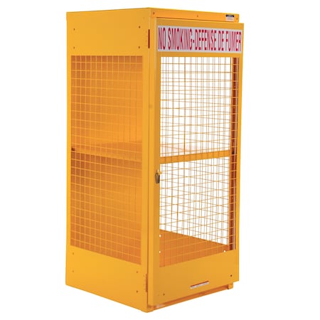 Vestil Yellow Steel Cylinder Storage Cabinet 8 Cylinder Capacity CYL-LP-8-CA